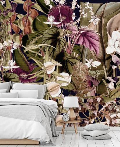 green and purple botanical wallpaper green and purple botanical wallpaper