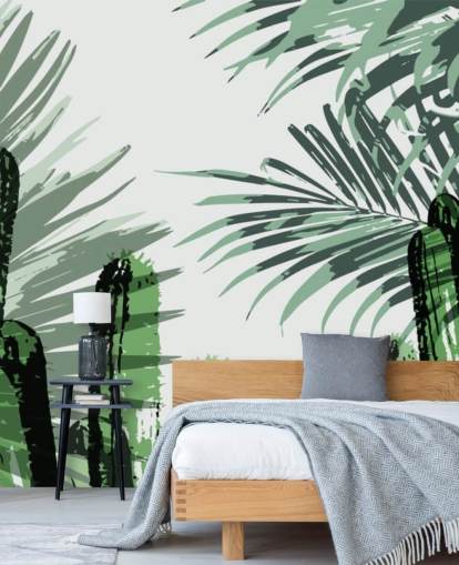 cacti graffiti wallpaper