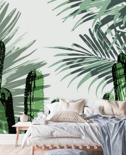 cacti graffiti wallpaper