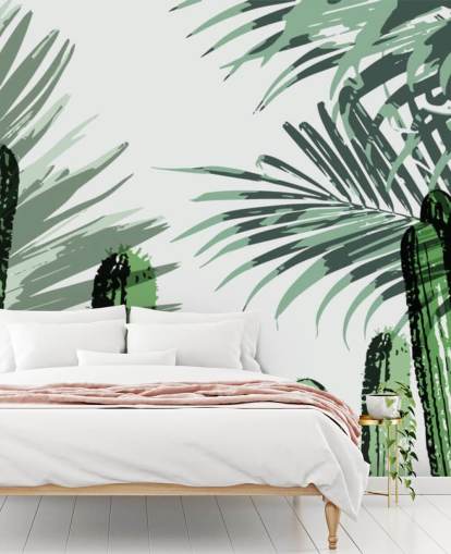 cacti graffiti wallpaper