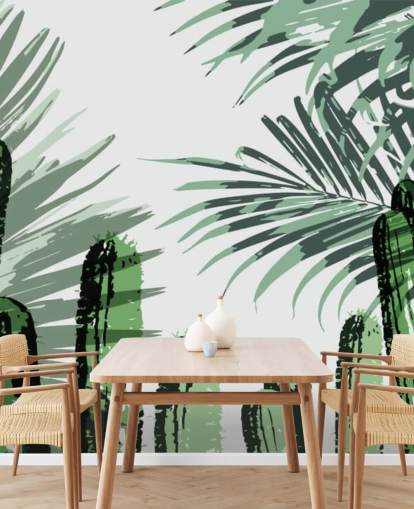 cacti graffiti wallpaper