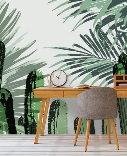 cacti graffiti wallpaper