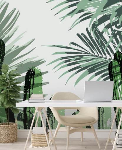 cacti graffiti wallpaper