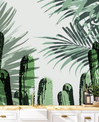 papier peint cactus graffiti