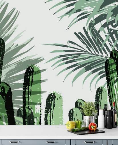 cacti graffiti wallpaper