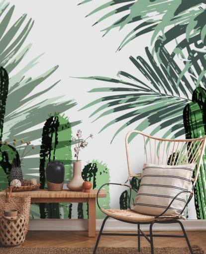 cacti graffiti wallpaper