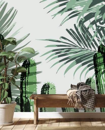 papier peint cactus graffiti