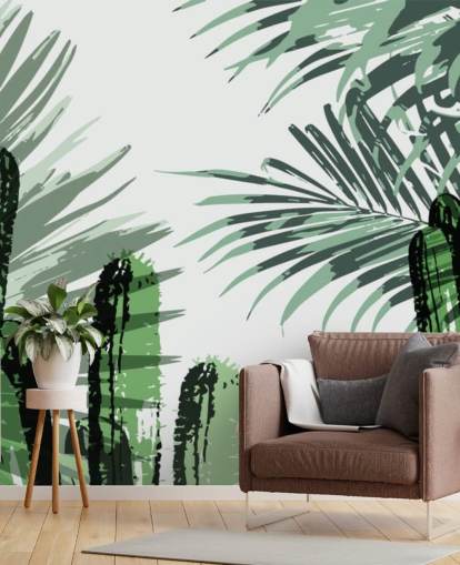 papier peint cactus graffiti