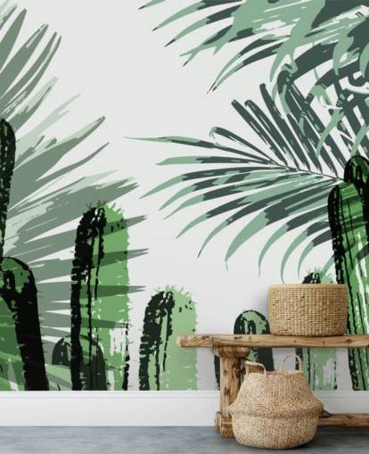 cacti graffiti wallpaper