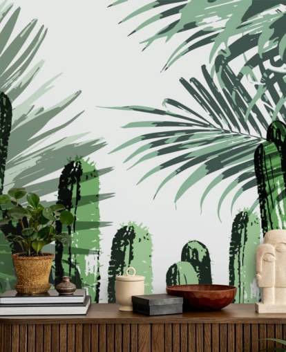 cacti graffiti wallpaper