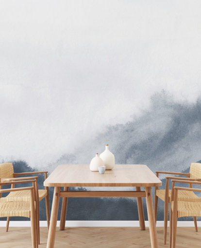 misty mountains in gray watercolor wallpaper