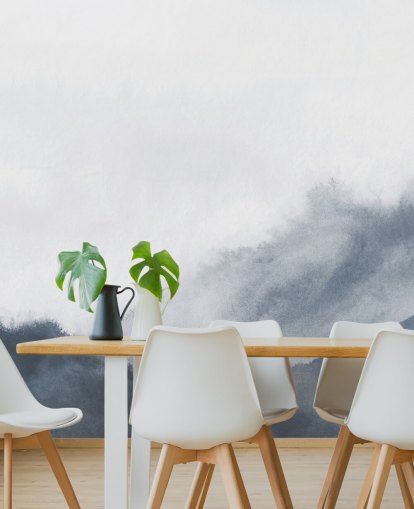 misty mountains in gray watercolor wallpaper