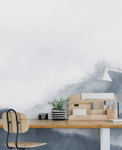 misty mountains in gray watercolor wallpaper