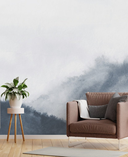 montañas brumosas en papel pintado de acuarela gris montañas brumosas en papel pintado de acuarela gris