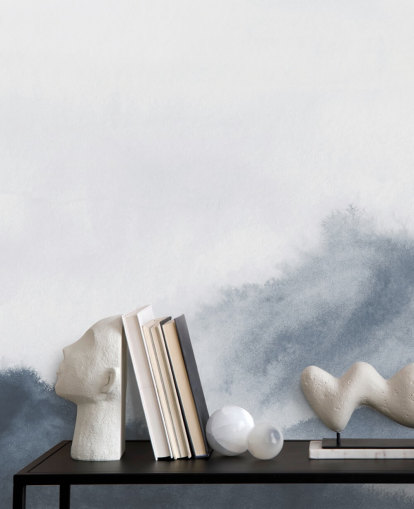 montañas brumosas en papel pintado de acuarela gris montañas brumosas en papel pintado de acuarela gris