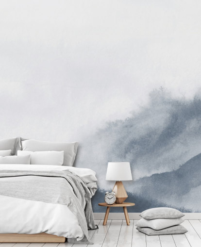 montañas brumosas en papel pintado de acuarela gris montañas brumosas en papel pintado de acuarela gris