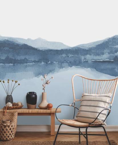 blauw meer en bergen behang blauw meer en bergen behang