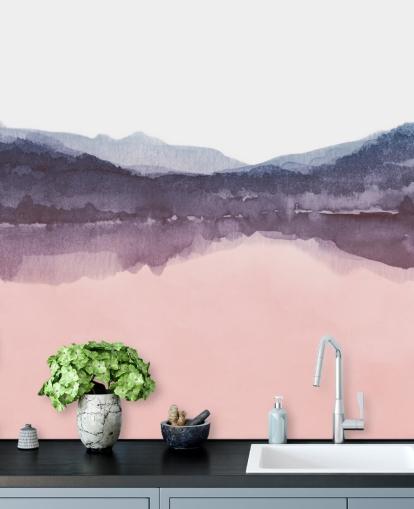 akvarell rosa og lilla fjell tapet akvarell rosa og lilla fjell tapet