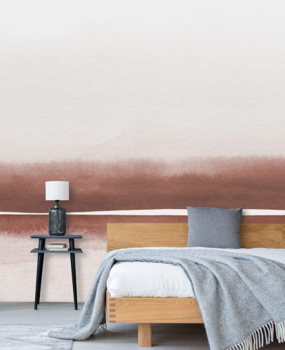 terracotta and white abstract painting wallpaper mural for bedrooms and living rooms