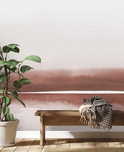 terracotta and white abstract painting wallpaper mural for bedrooms and living rooms