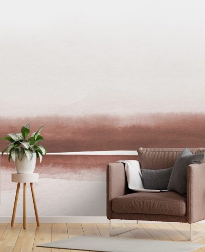 carta da parati murale con pittura astratta in terracotta e bianca per camere da letto e salotti