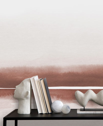terracotta and white abstract painting wallpaper mural for bedrooms and living rooms