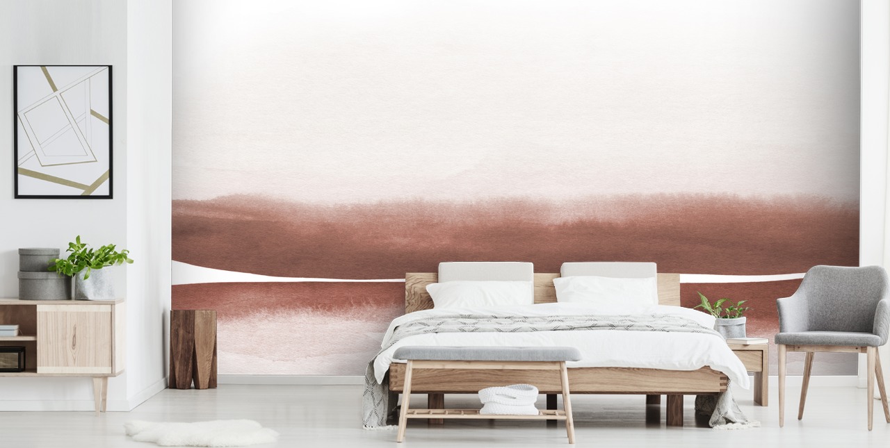 terrakotta och vit abstrakt målning tapeter väggmålning för sovrum och vardagsrum