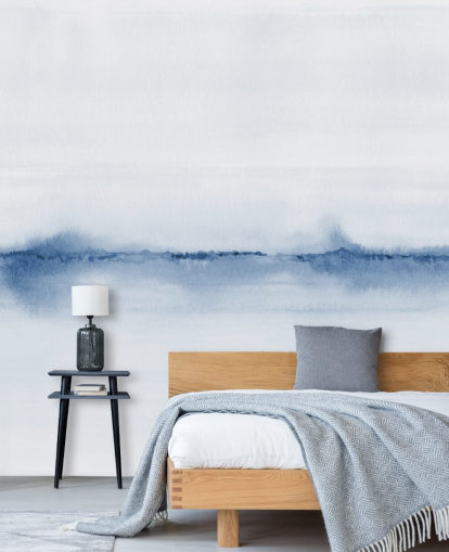 watercolor blue landscape wallpaper