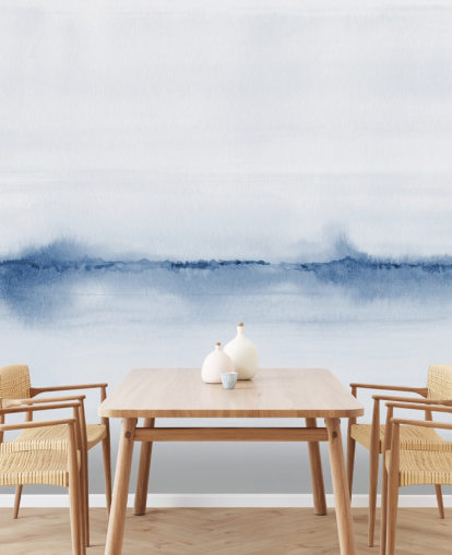 fondo de pantalla de paisaje azul acuarela