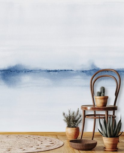 watercolor blue landscape wallpaper watercolor blue landscape wallpaper