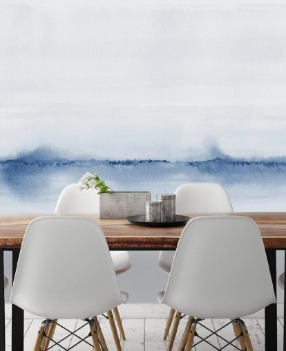 watercolor blue landscape wallpaper