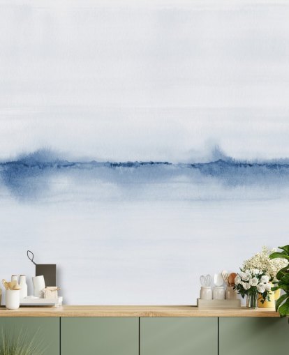 aquarel blauw landschapsbehang aquarel blauw landschapsbehang