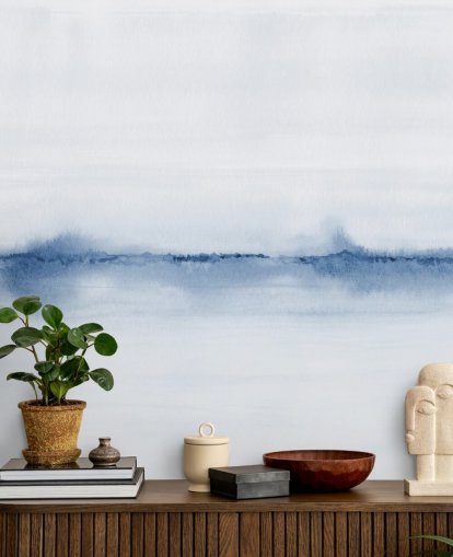 aquarel blauw landschapsbehang aquarel blauw landschapsbehang