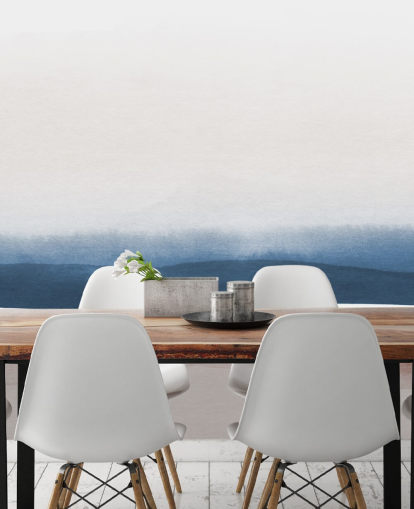 navy, white and terracotta watercolour wallpaper