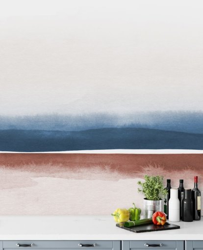 papel de parede em aquarela azul marinho, branco e terracota papel de parede em aquarela azul marinho, branco e terracota