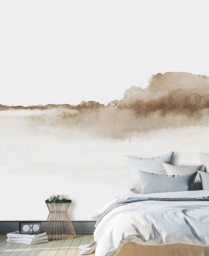 beige akvarel bjerge tapet