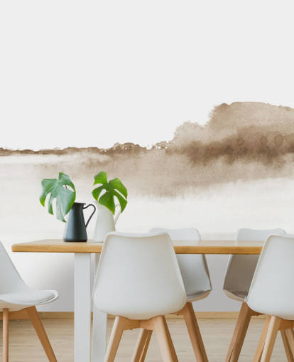 papier peint de montagnes aquarelle beige