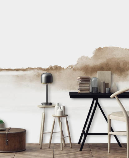 beige akvarell fjell tapet