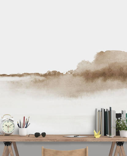 beige akvarell fjell tapet