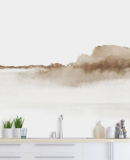 beige watercolour mountains wallpaper