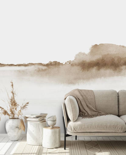 beige watercolor mountains wallpaper