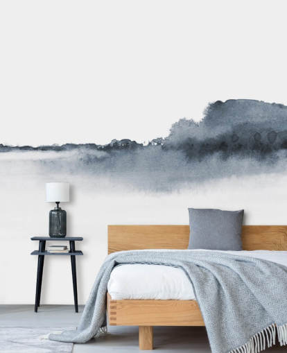 papel de parede de paisagem abstrata preto e branco