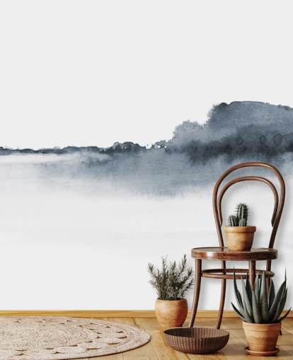 papel de parede de paisagem abstrata preto e branco