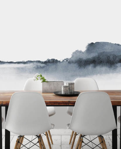 papel de parede de paisagem abstrata preto e branco