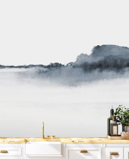 papel de parede de paisagem abstrata preto e branco