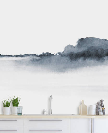 papier peint paysage abstrait noir et blanc