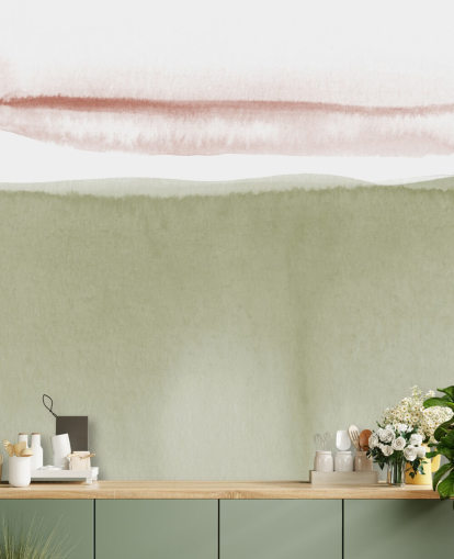 terrakotta, vit och salvia grön abstrakt tapet terrakotta, vit och salvia grön abstrakt tapet