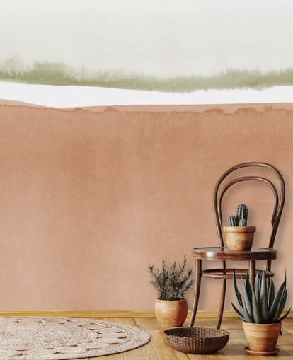 terracotta og salvie grøn abstrakt tapet terracotta og salvie grøn abstrakt tapet