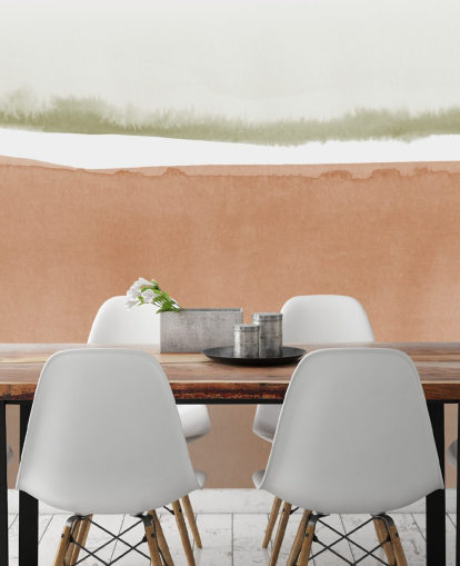terracotta and sage green abstract wallpaper