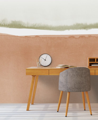 terracotta and sage green abstract wallpaper